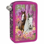 Double decker pencil case | Horses 15