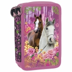Triple decker pencil case | Horses 15